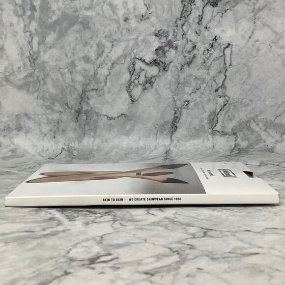 Wolford Womens Size Small Caramel Pure 10 Tights Ultra Sheer Bonded Seam D8-2 - Picture 5 of 8